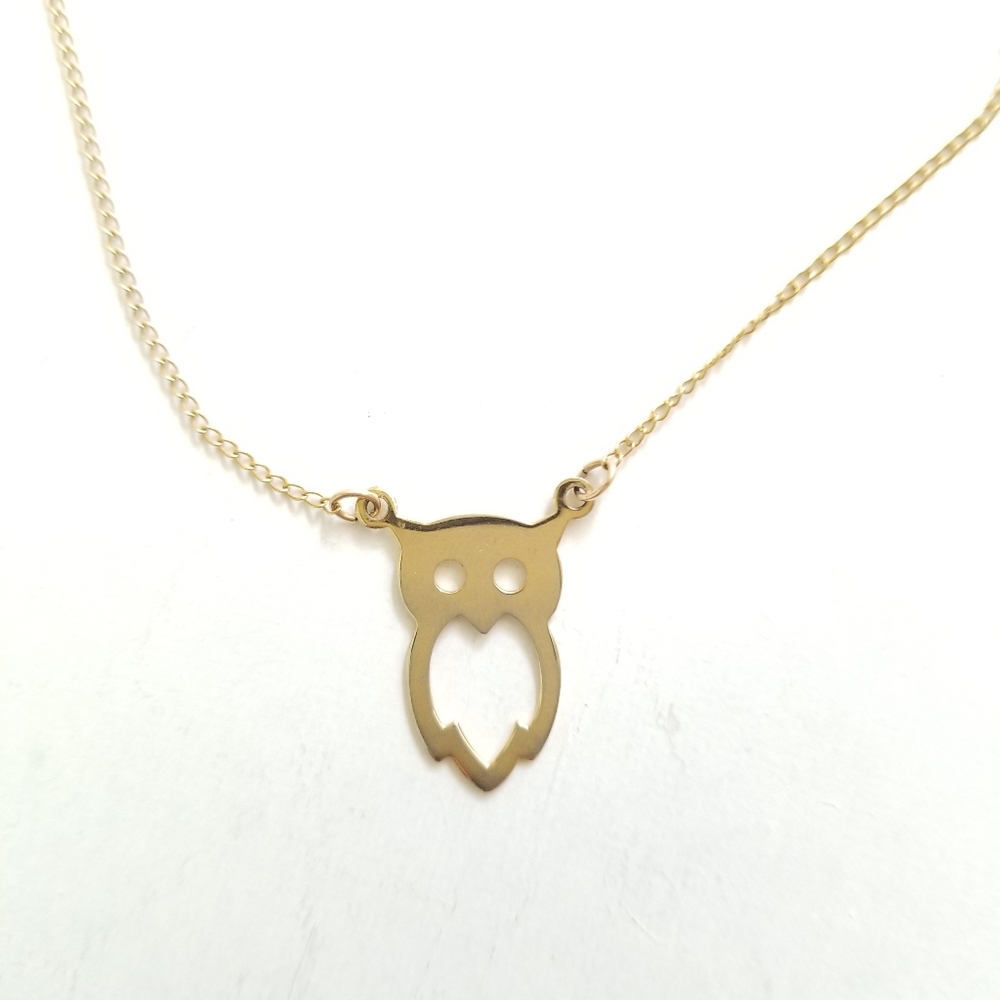 12kt Gold Filled Owl Necklace - Picture 5 of 7